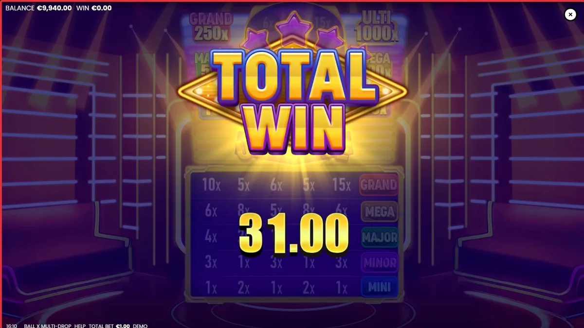 Makulay na neon fruit machine slot na Ball X Multi-Drop